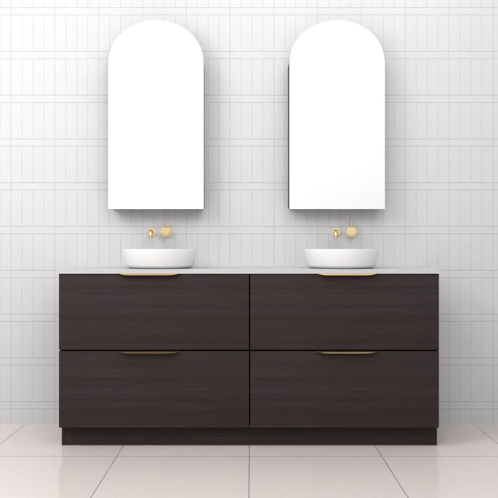 Celeste Duo - 1800mm Espresso Oak Freestanding Vanity