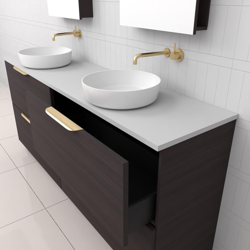 Celeste Duo - 1800mm Espresso Oak Freestanding Vanity