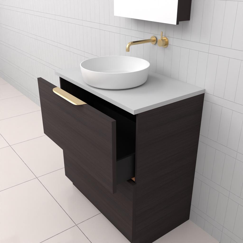 Celeste Duo - 750mm Espresso Oak Freestanding Vanity