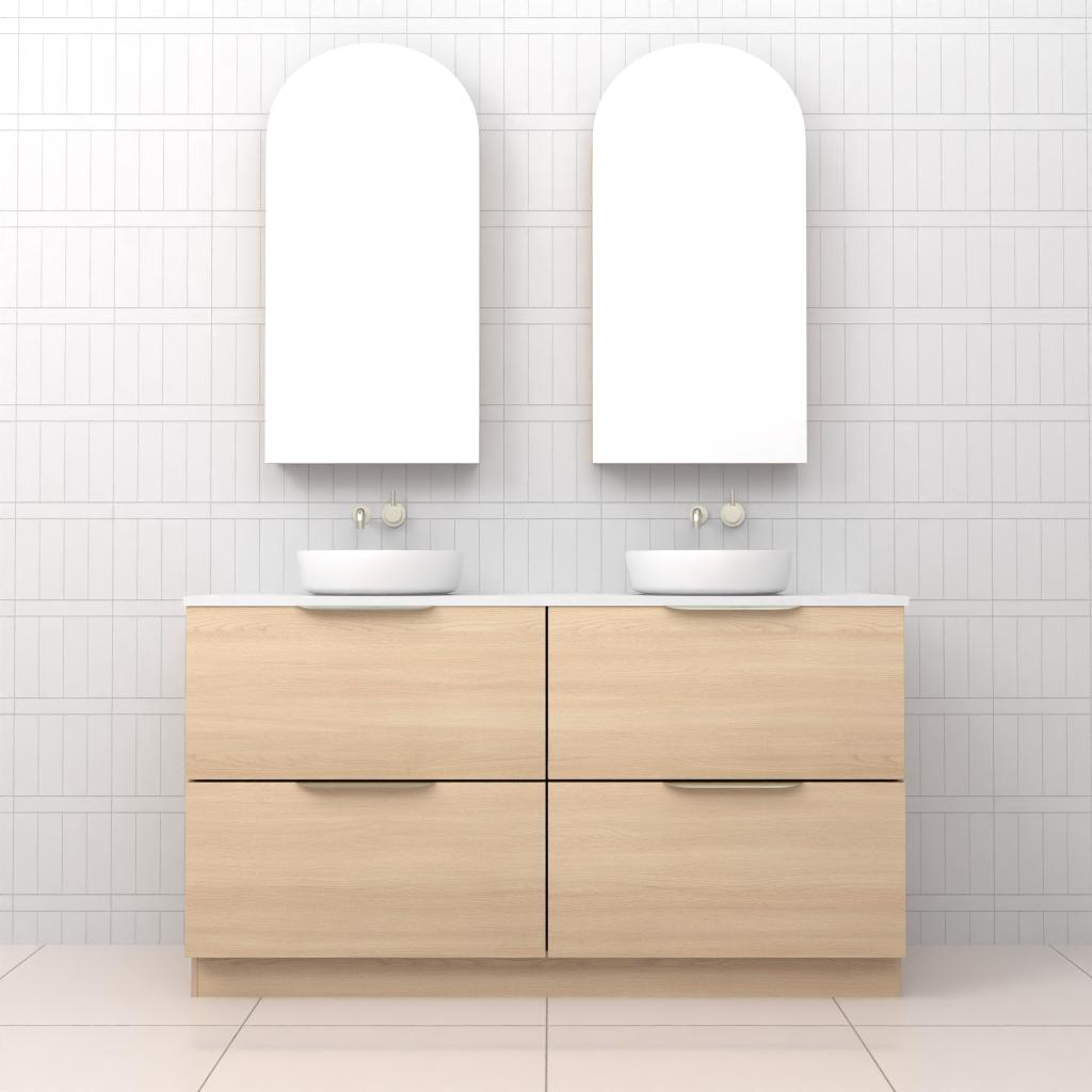 Celeste Duo - 1500mm Vero Oak Freestanding Vanity