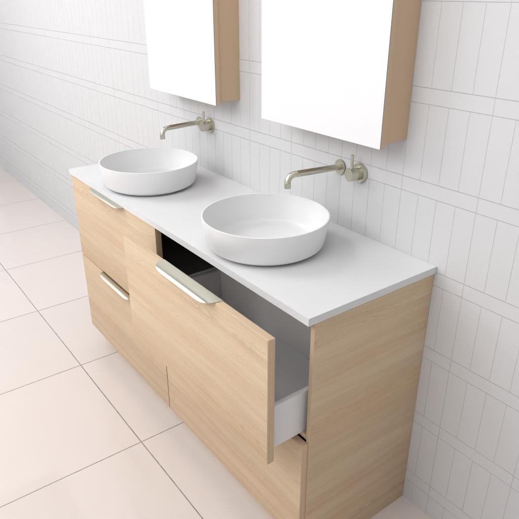 Celeste Duo - 1500mm Vero Oak Freestanding Vanity