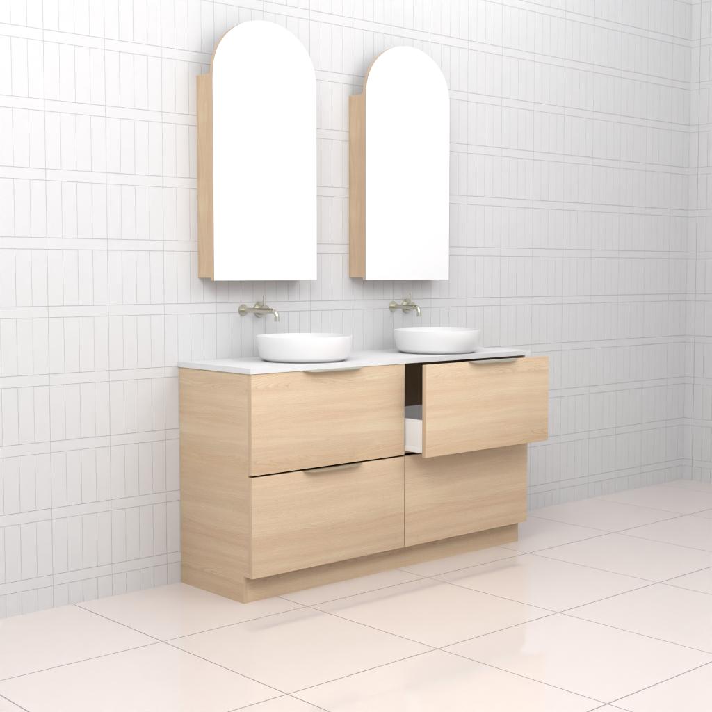Celeste Duo - 1500mm Vero Oak Freestanding Vanity