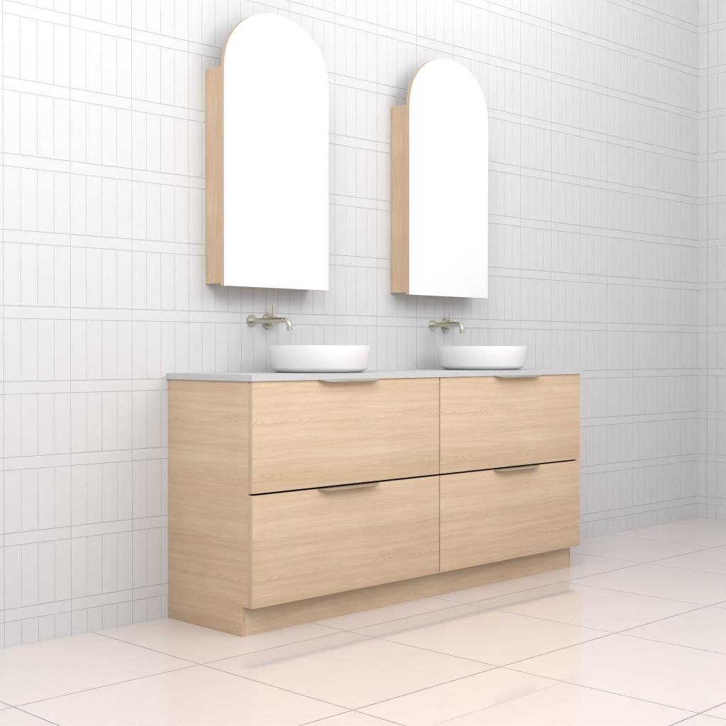 Celeste Duo - 1800mm Vero Oak Freestanding Vanity
