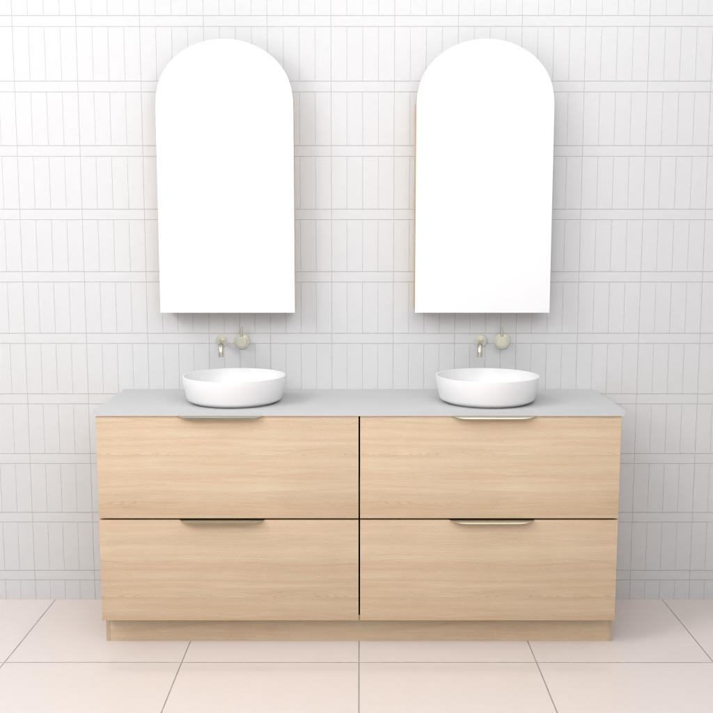 Celeste Duo - 1800mm Vero Oak Freestanding Vanity