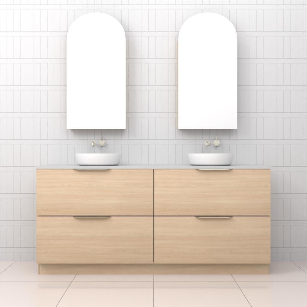 Celeste Duo - 1800mm Vero Oak Freestanding Vanity