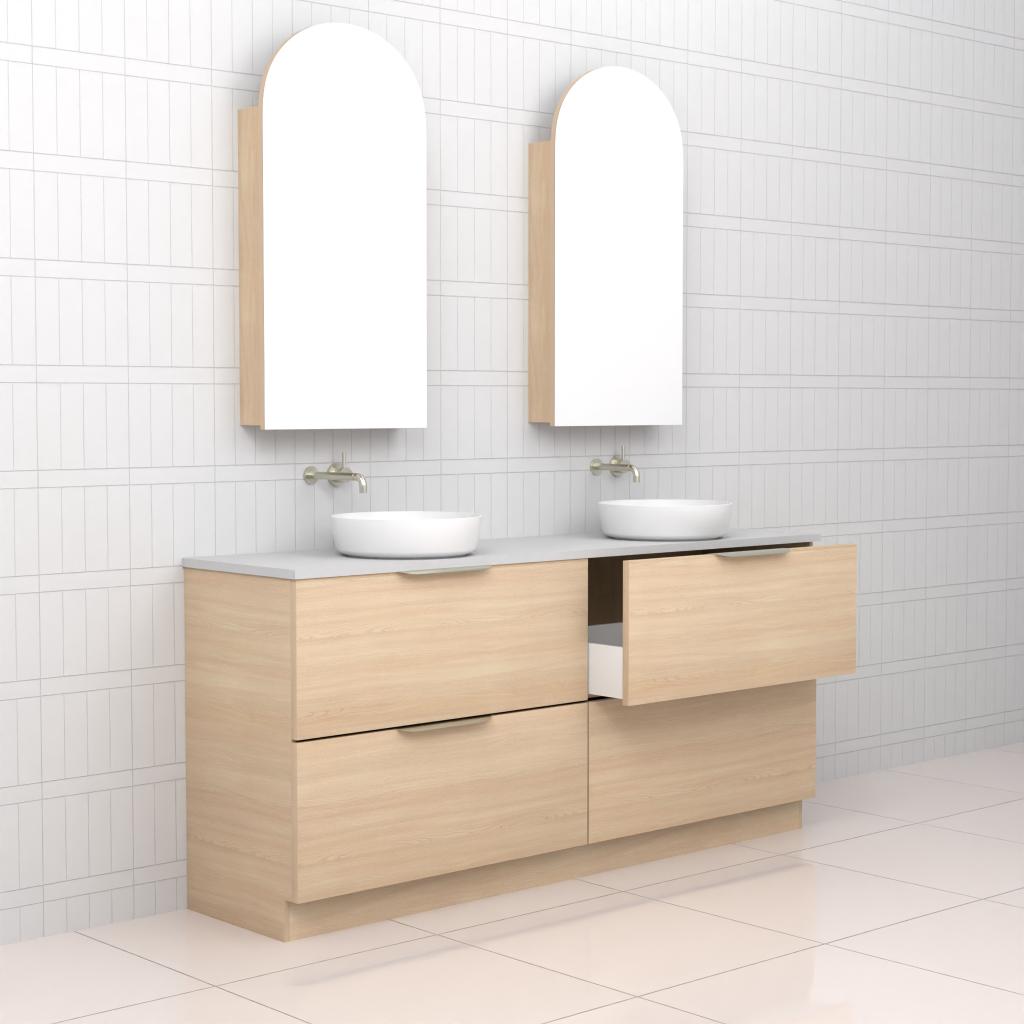 Celeste Duo - 1800mm Vero Oak Freestanding Vanity