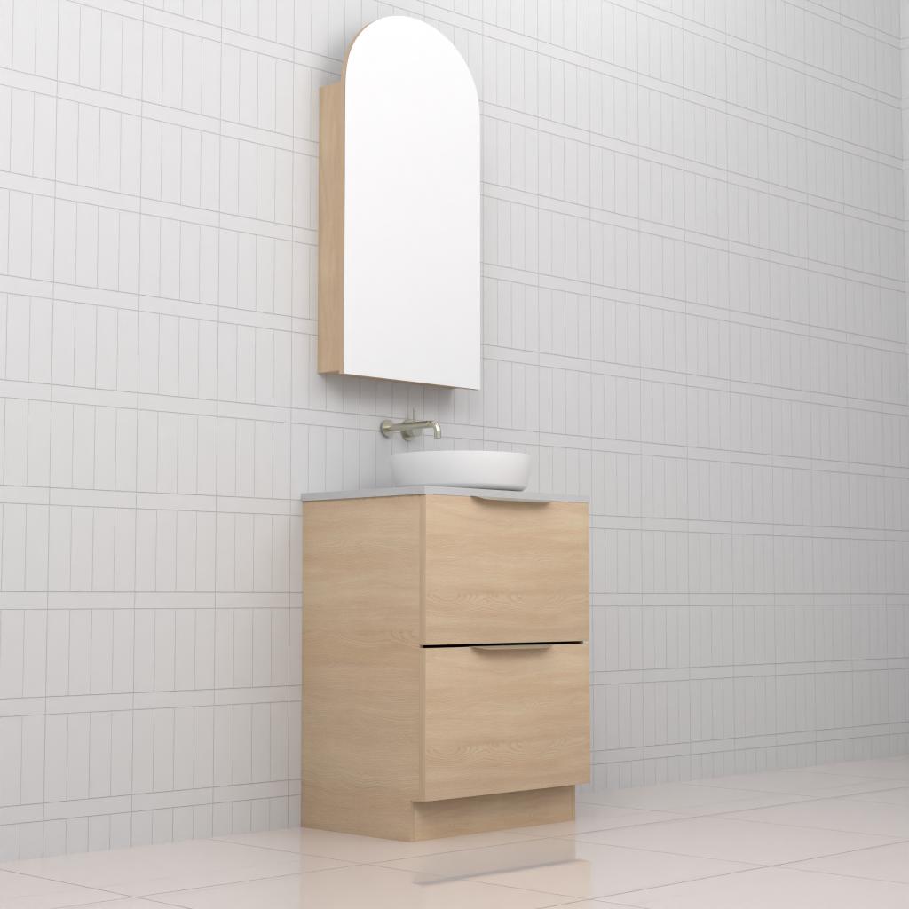 Celeste Duo - 600mm Vero Oak Freestanding Vanity