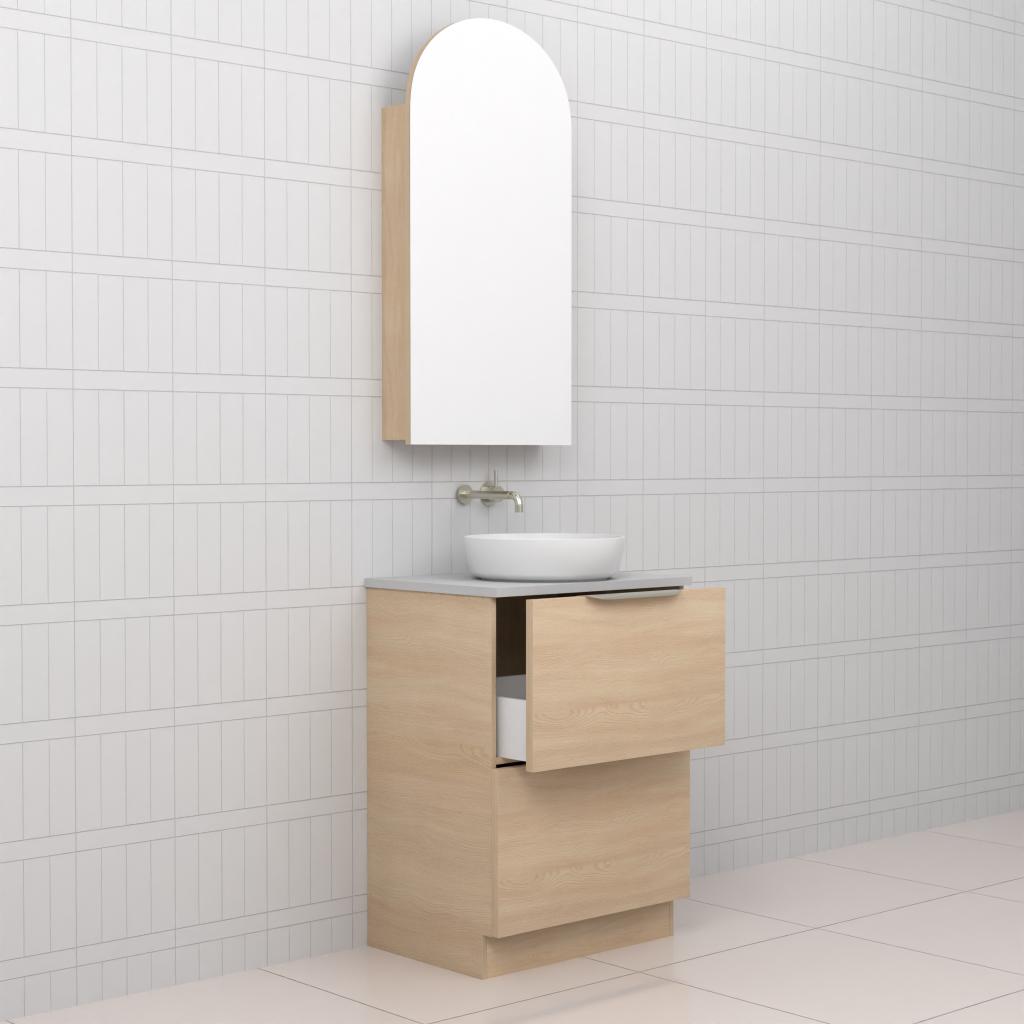Celeste Duo - 600mm Vero Oak Freestanding Vanity