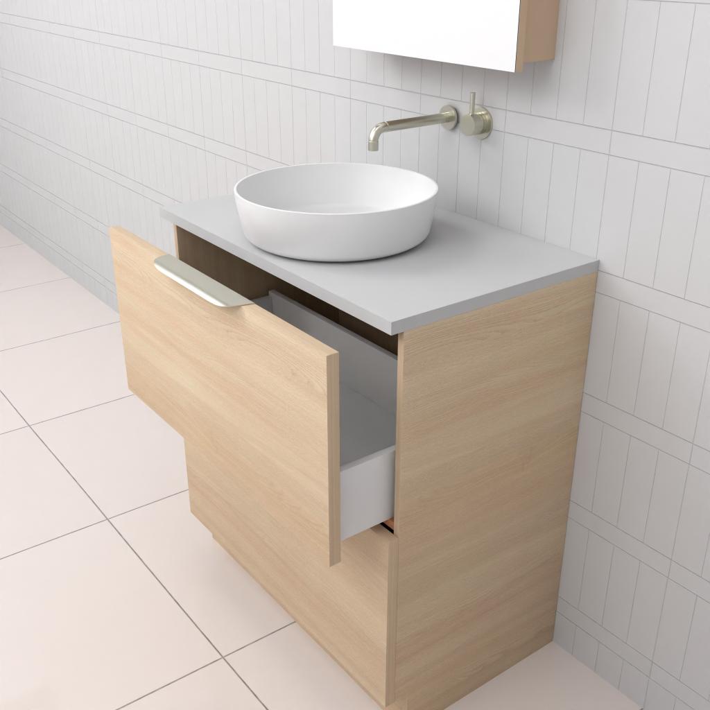 Celeste Duo - 750mm Vero Oak Freestanding Vanity