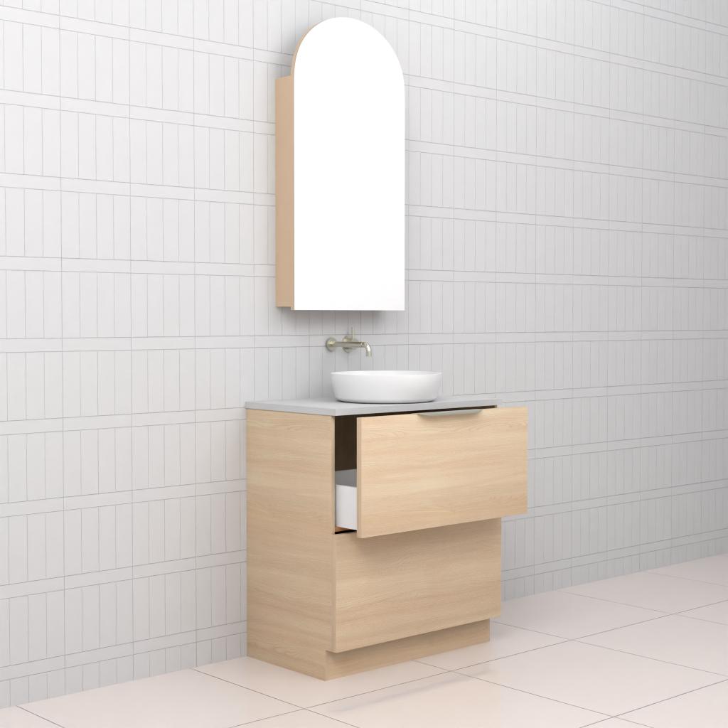Celeste Duo - 750mm Vero Oak Freestanding Vanity