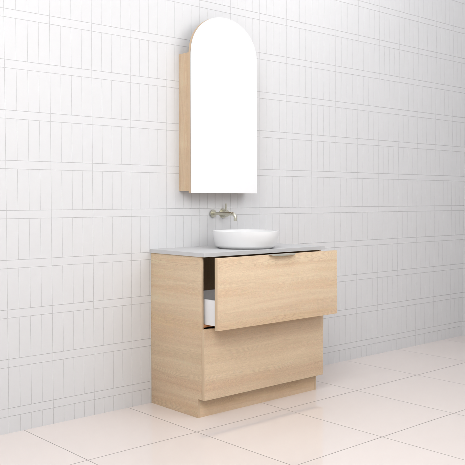 Celeste Duo - 900mm Vero Oak Freestanding Vanity