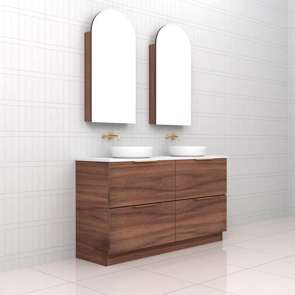 Celeste Duo - 1500mm Walnut Freestanding Vanity