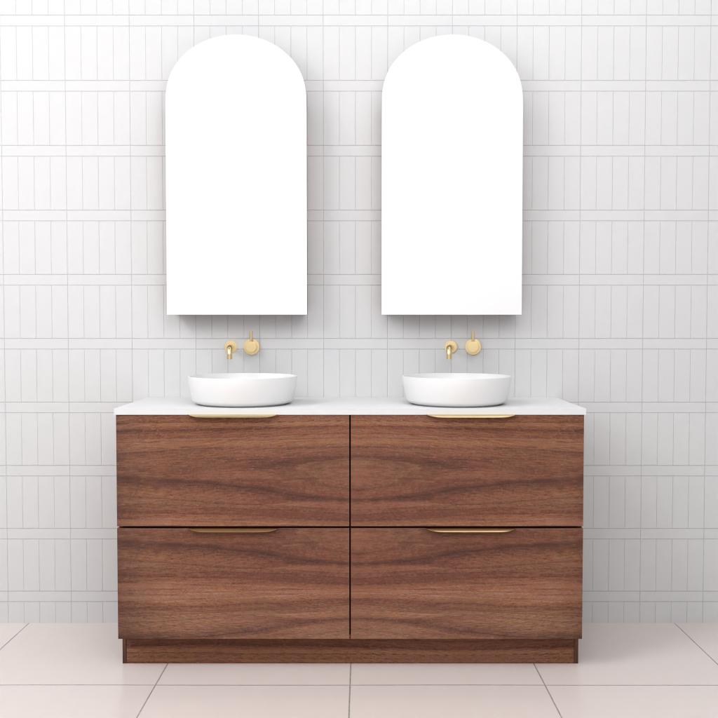 Celeste Duo - 1500mm Walnut Freestanding Vanity