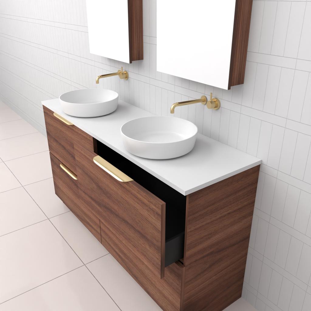 Celeste Duo - 1500mm Walnut Freestanding Vanity