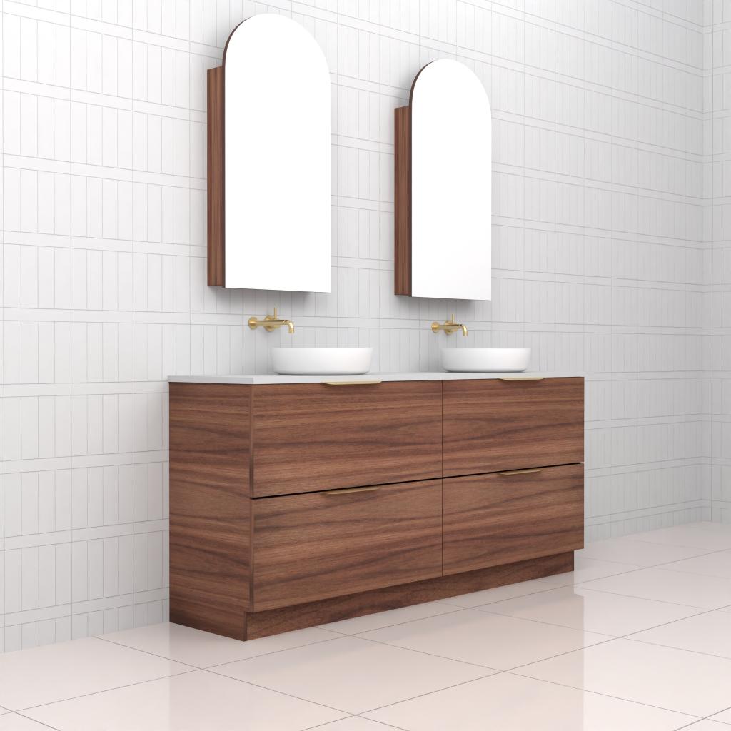 Celeste Duo - 1800mm Walnut Freestanding Vanity