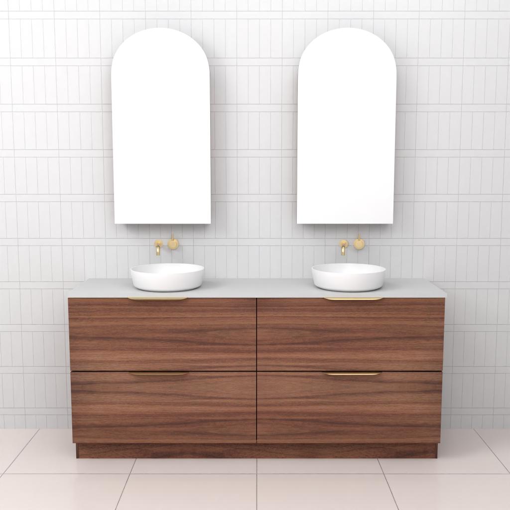 Celeste Duo - 1800mm Walnut Freestanding Vanity
