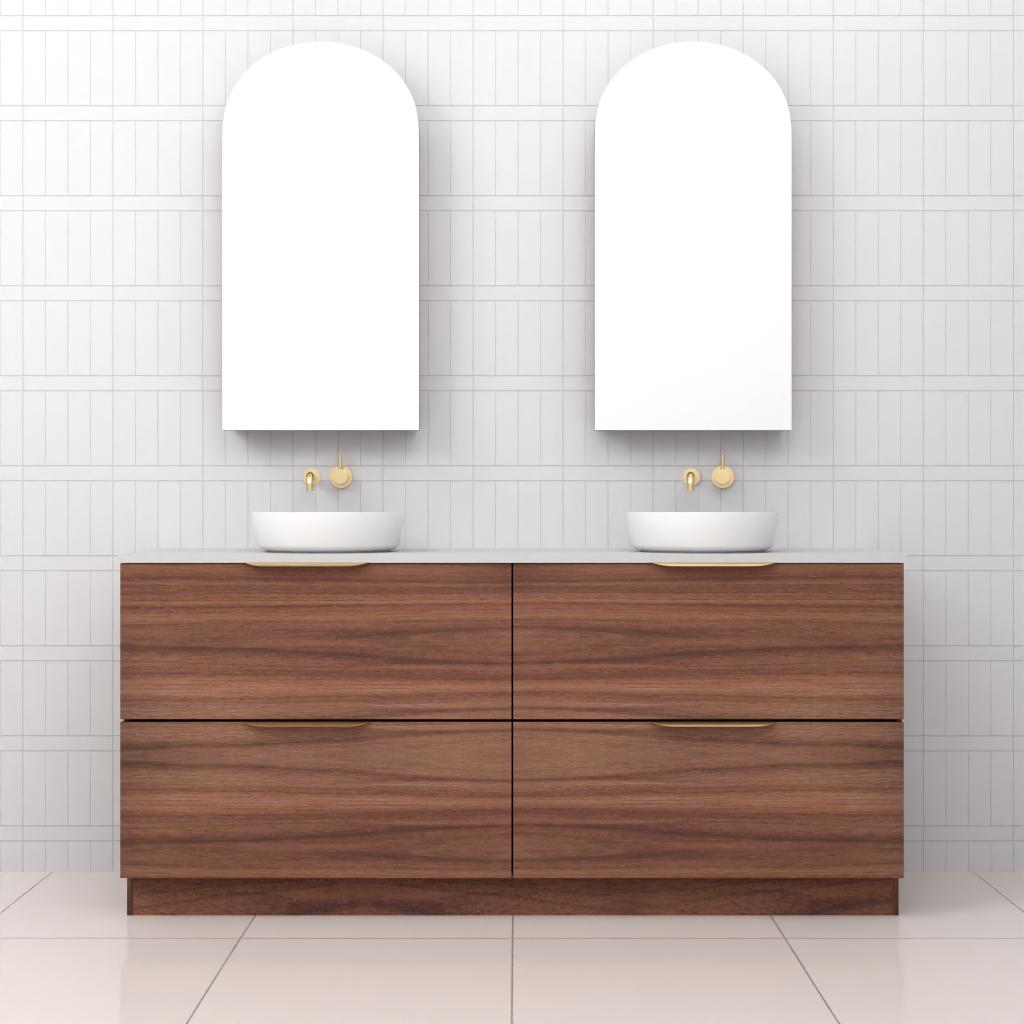 Celeste Duo - 1800mm Walnut Freestanding Vanity