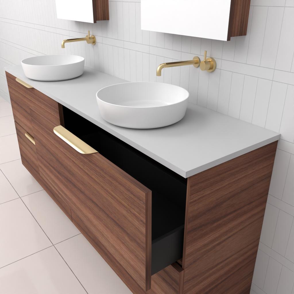 Celeste Duo - 1800mm Walnut Freestanding Vanity