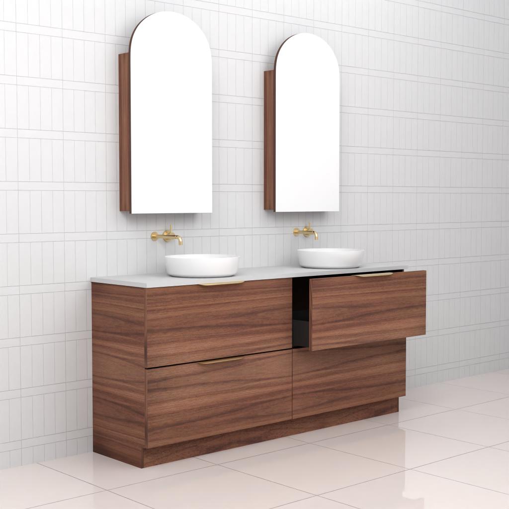 Celeste Duo - 1800mm Walnut Freestanding Vanity