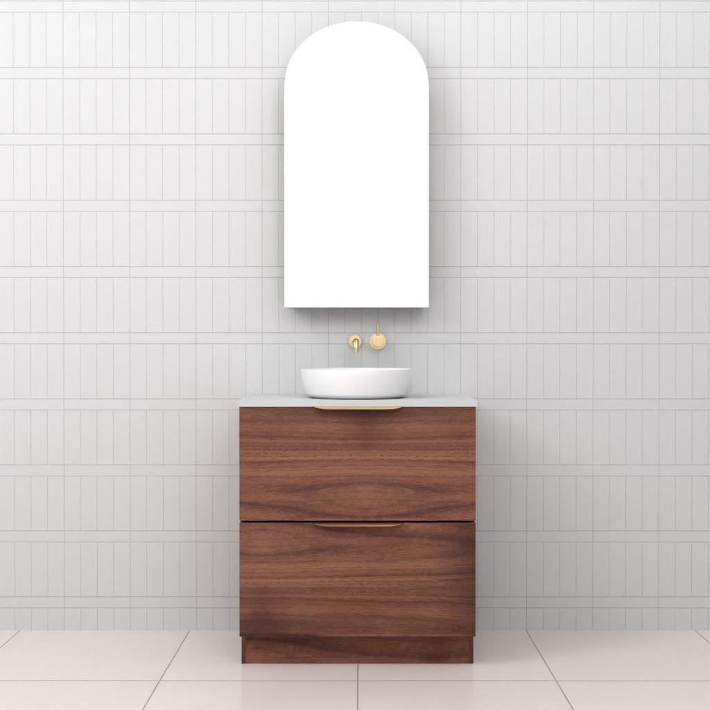 Celeste Duo - 750mm Walnut Freestanding Vanity