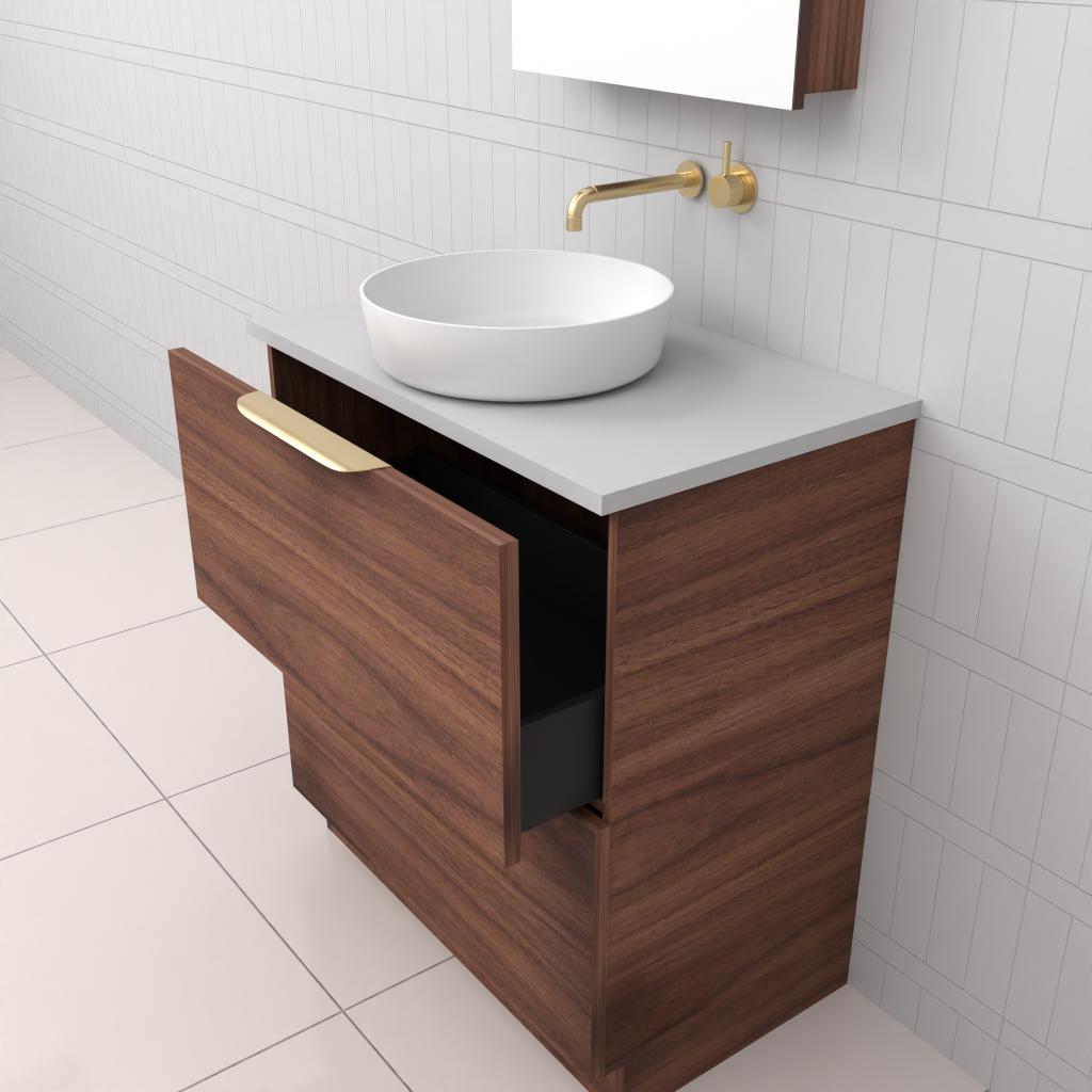 Celeste Duo - 750mm Walnut Freestanding Vanity