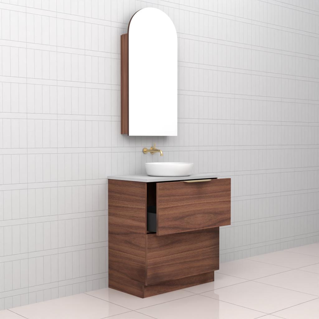 Celeste Duo - 750mm Walnut Freestanding Vanity