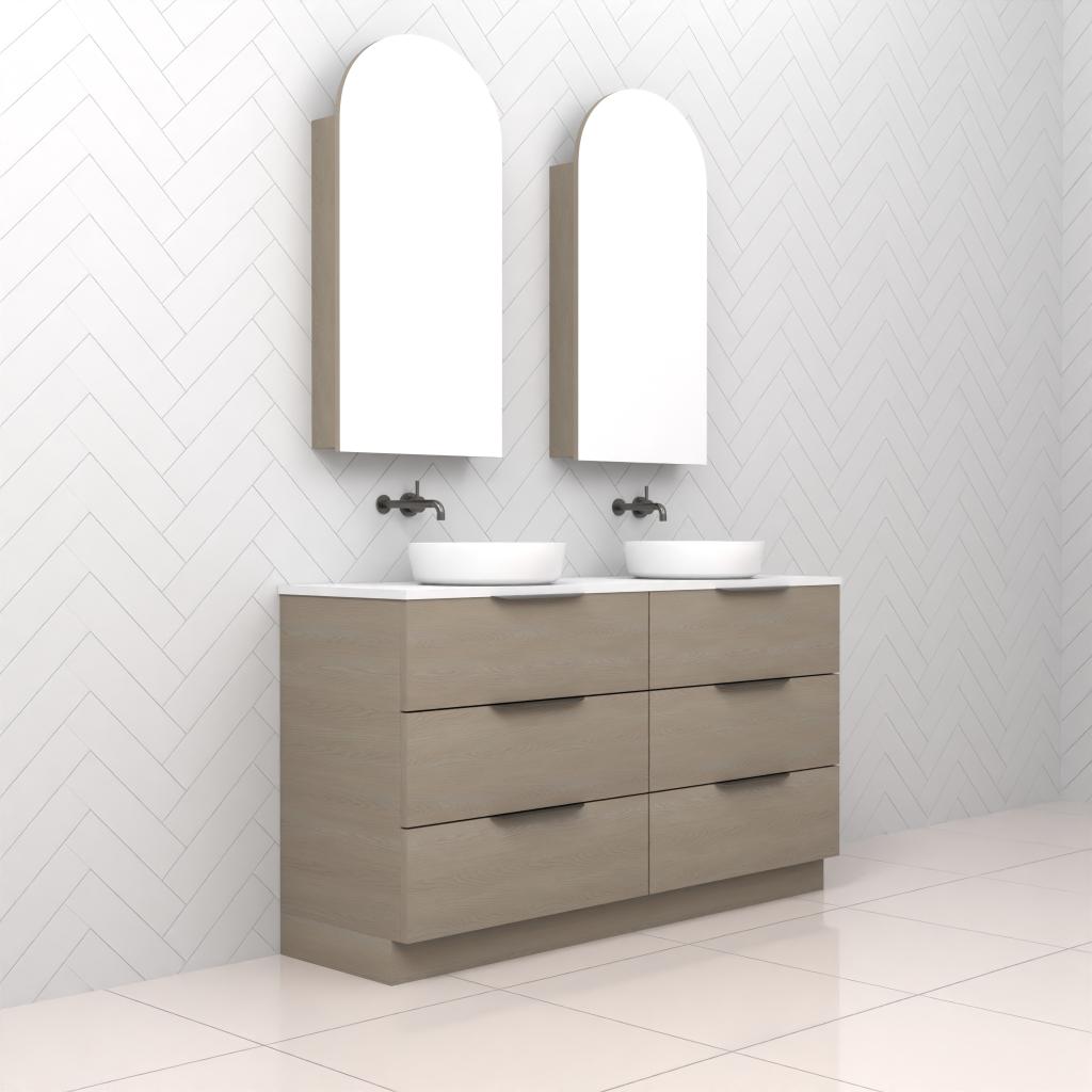 Celeste Trio - 1500mm Smoked Ash Freestanding Vanity