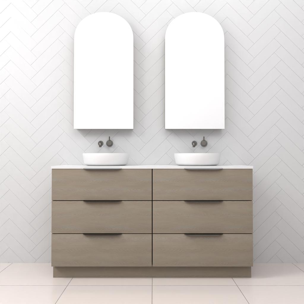 Celeste Trio - 1500mm Smoked Ash Freestanding Vanity