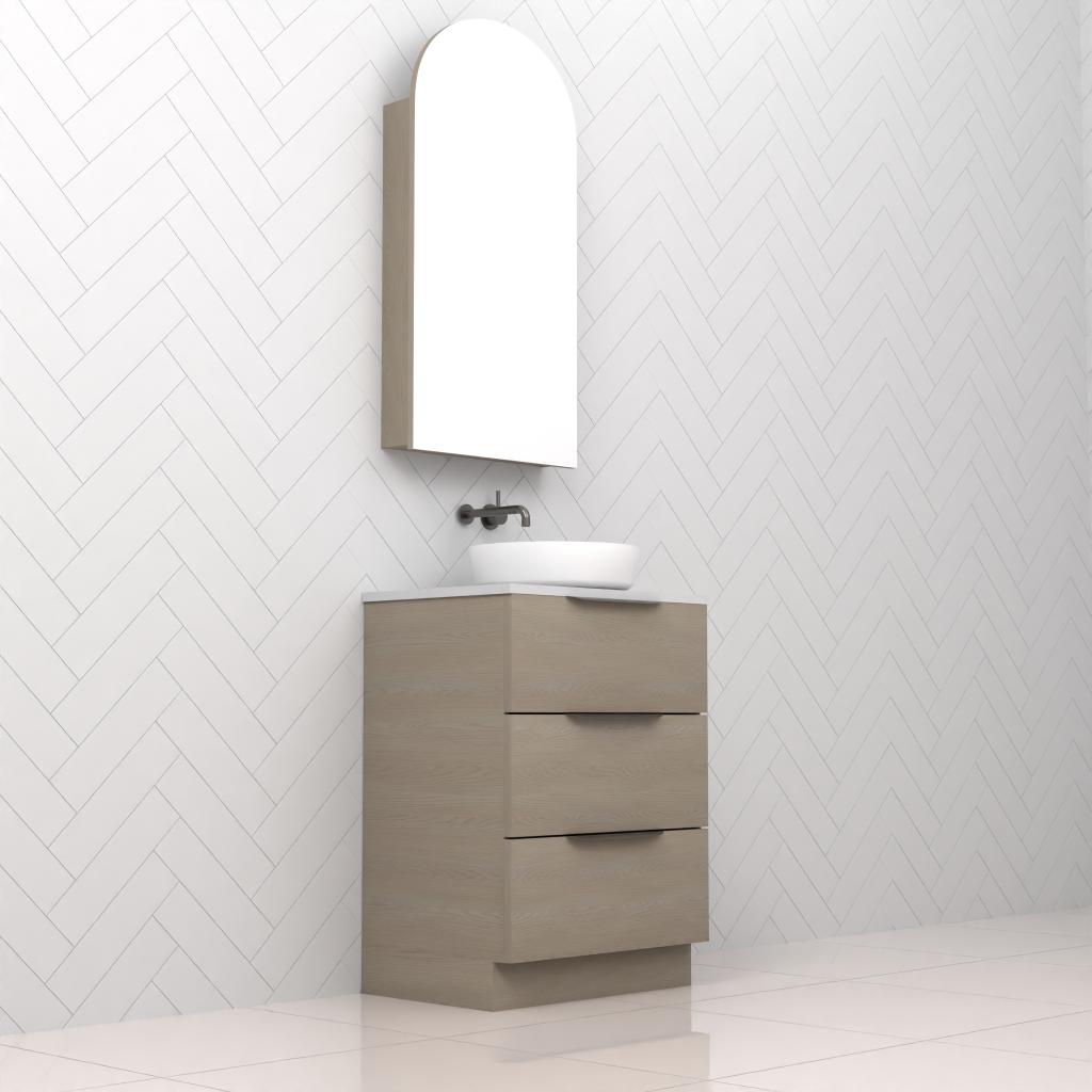 Celeste Trio - 600mm Smoked Ash Freestanding Vanity