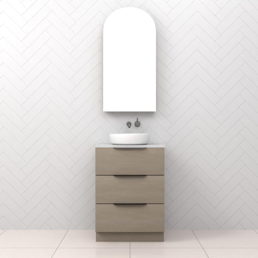 Celeste Trio - 600mm Smoked Ash Freestanding Vanity