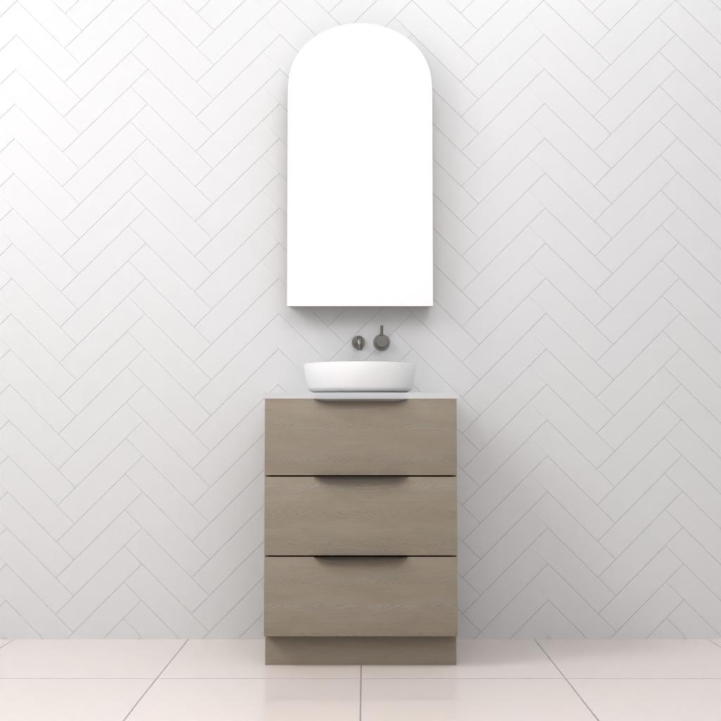 Celeste Trio - 600mm Smoked Ash Freestanding Vanity