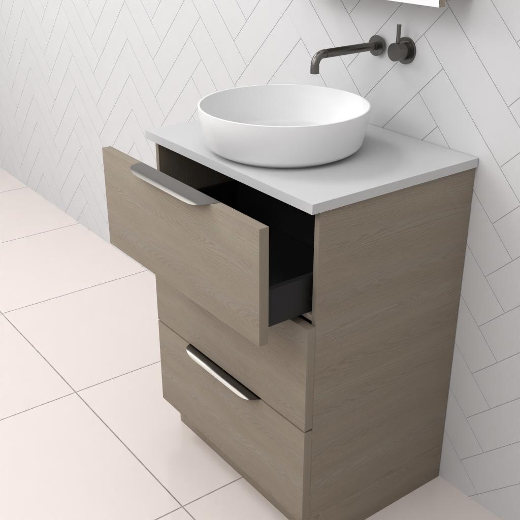 Celeste Trio - 600mm Smoked Ash Freestanding Vanity