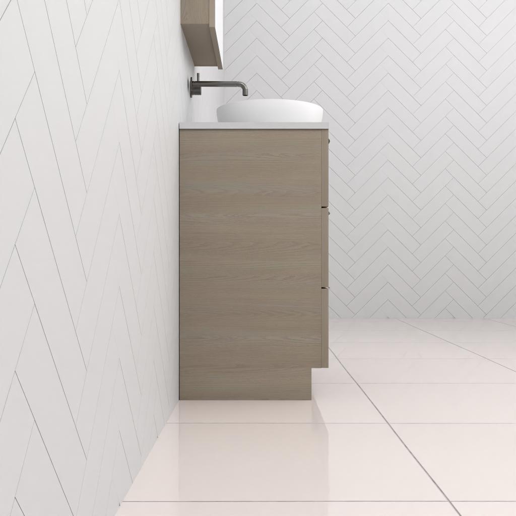 Celeste Trio - 600mm Smoked Ash Freestanding Vanity