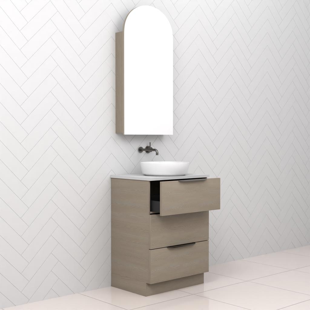 Celeste Trio - 600mm Smoked Ash Freestanding Vanity