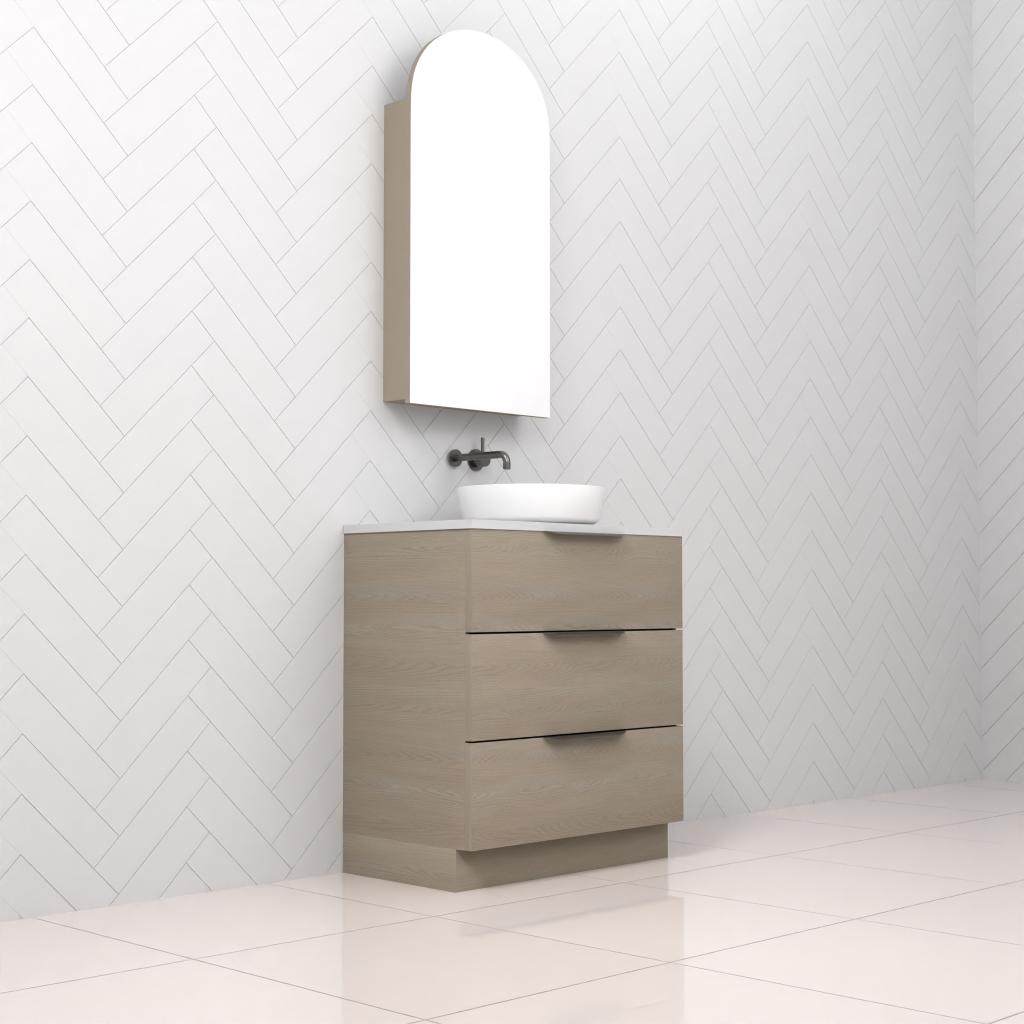 Celeste Trio - 750mm Smoked Ash Freestanding Vanity