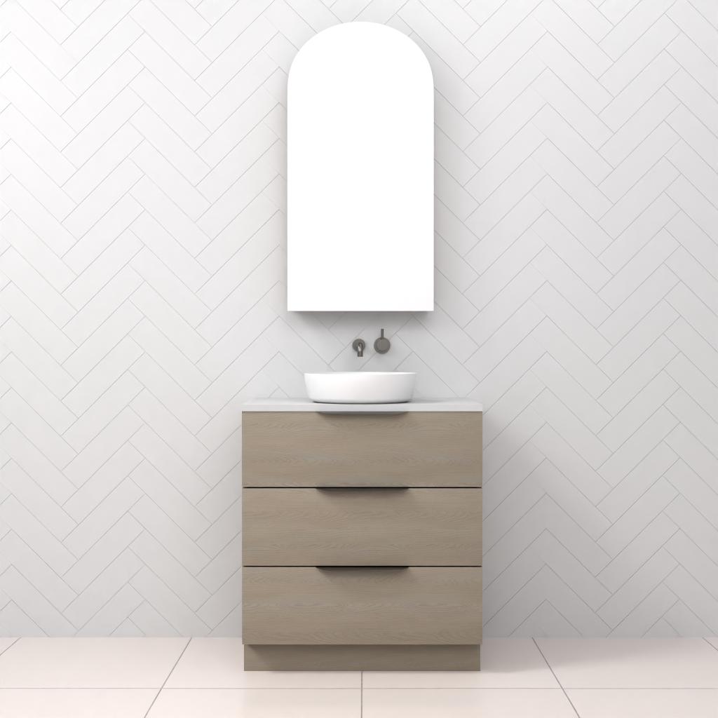 Celeste Trio - 750mm Smoked Ash Freestanding Vanity