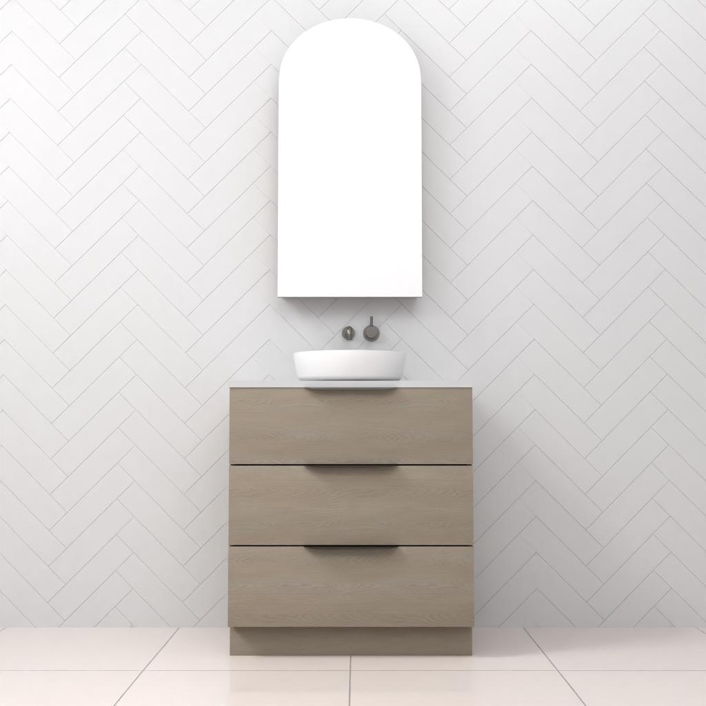 Celeste Trio - 750mm Smoked Ash Freestanding Vanity