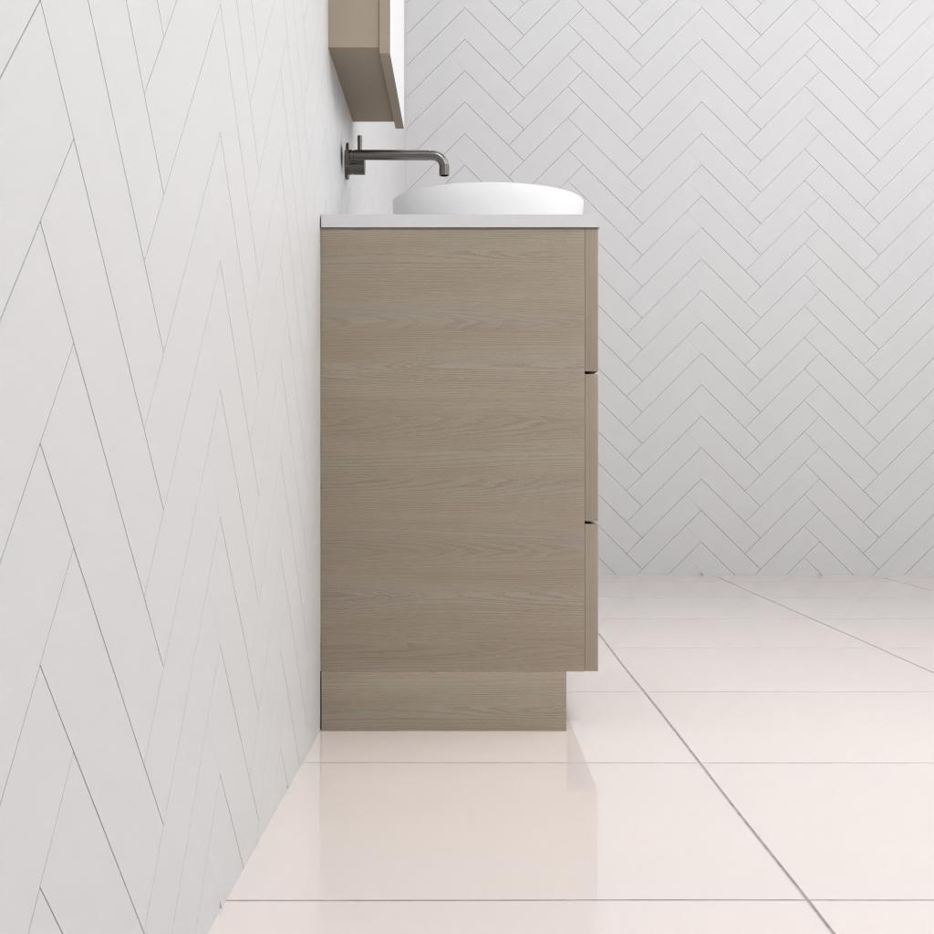 Celeste Trio - 750mm Smoked Ash Freestanding Vanity