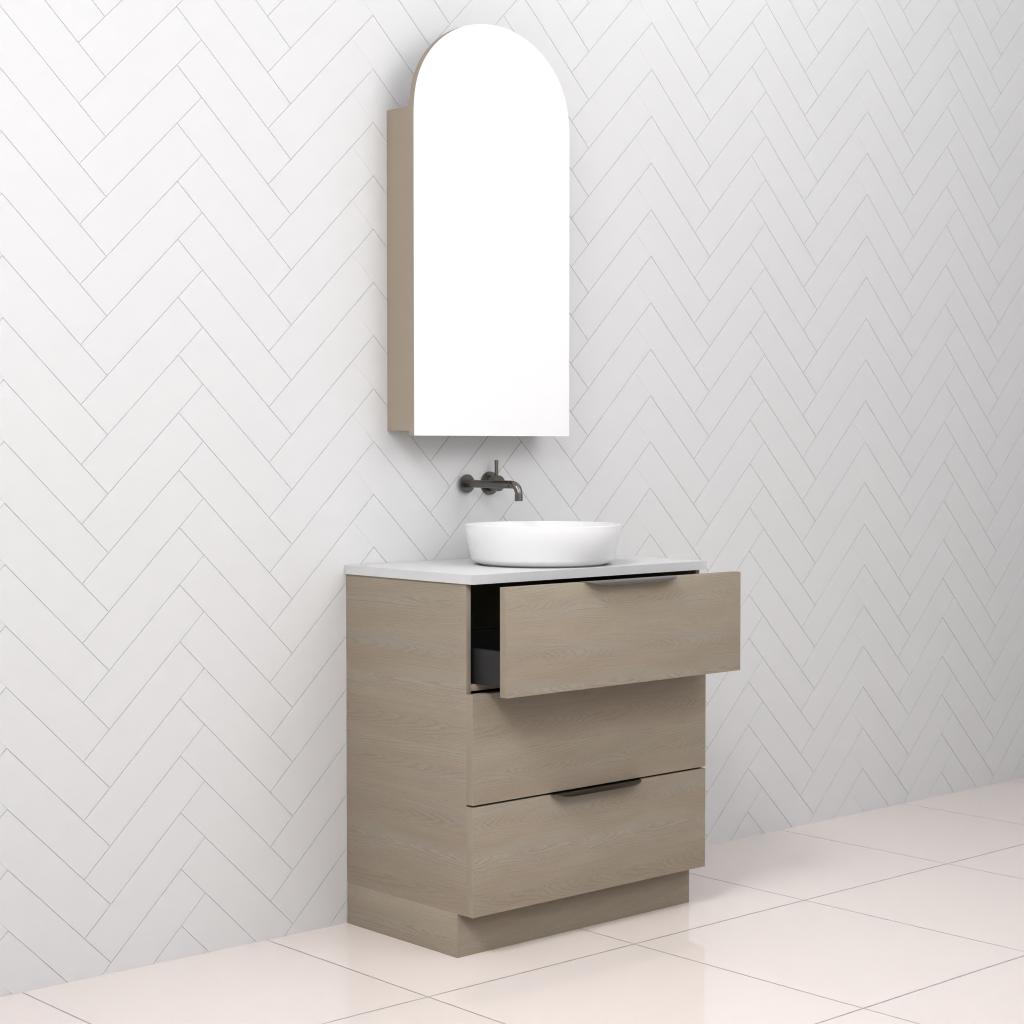 Celeste Trio - 750mm Smoked Ash Freestanding Vanity