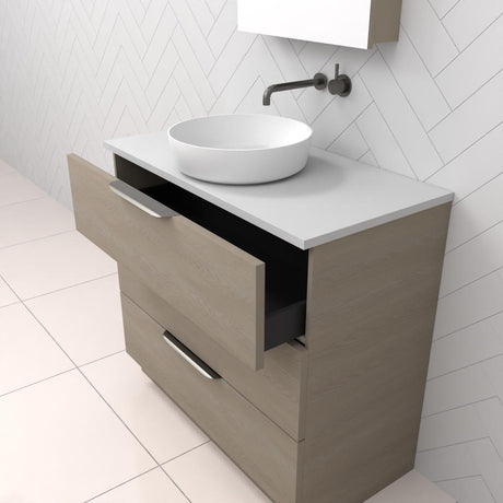 Celeste Trio - 900mm Smoked Ash Freestanding Vanity