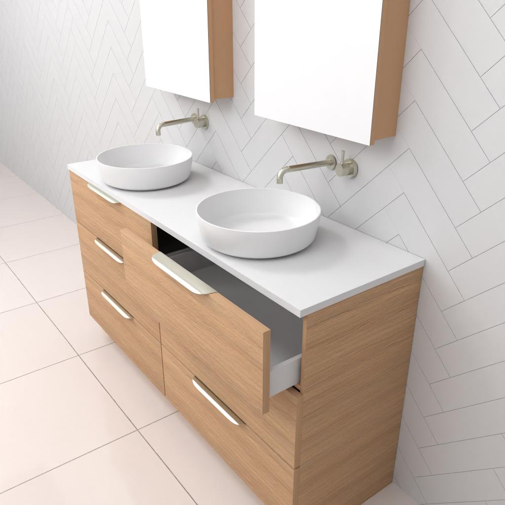 Celeste Trio - 1500mm Nordic Oak Freestanding Vanity