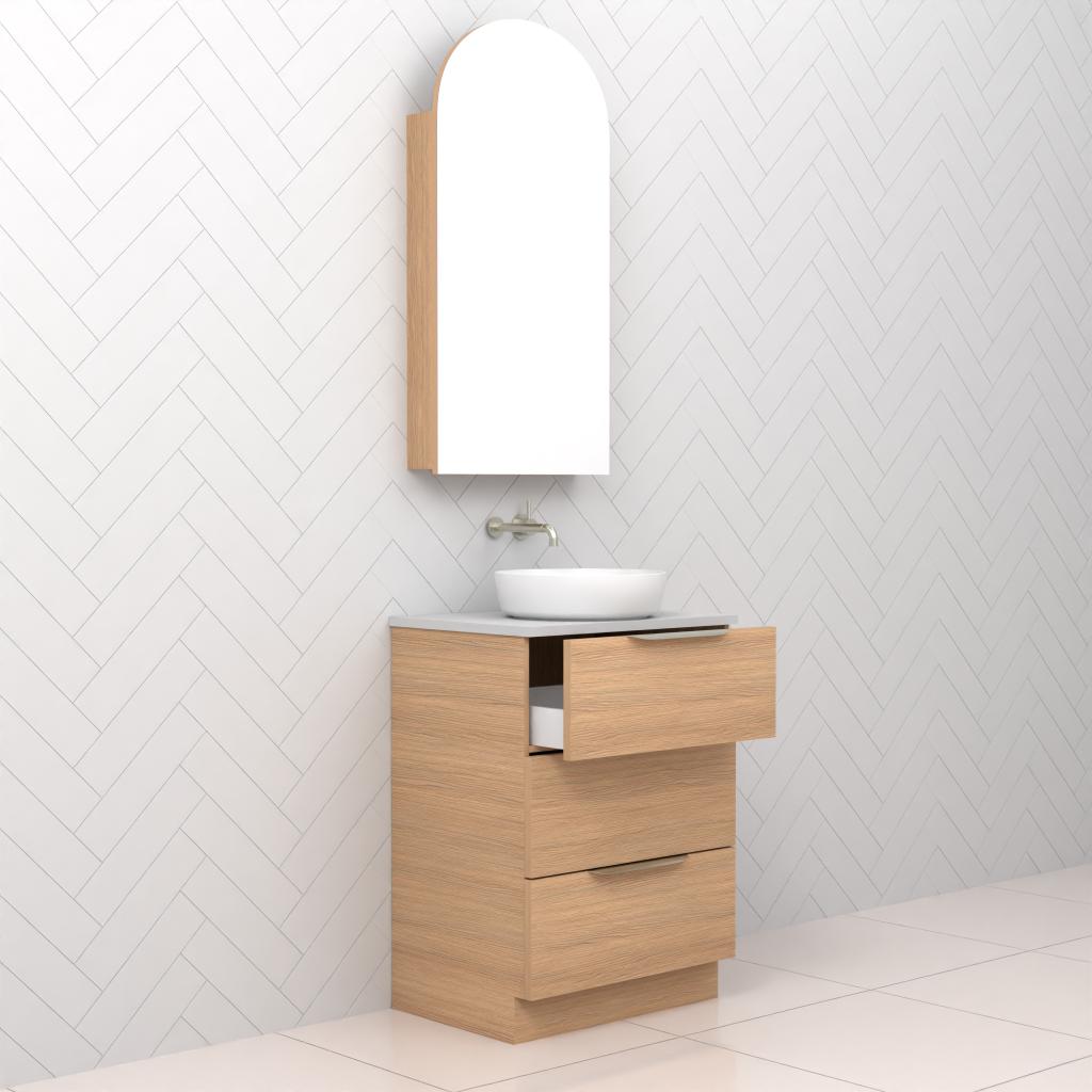 Celeste Trio - 600mm Nordic Oak Freestanding Vanity