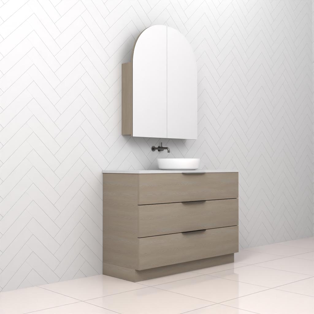 Celeste Trio - 1200mm Smoked Ash Freestanding Vanity