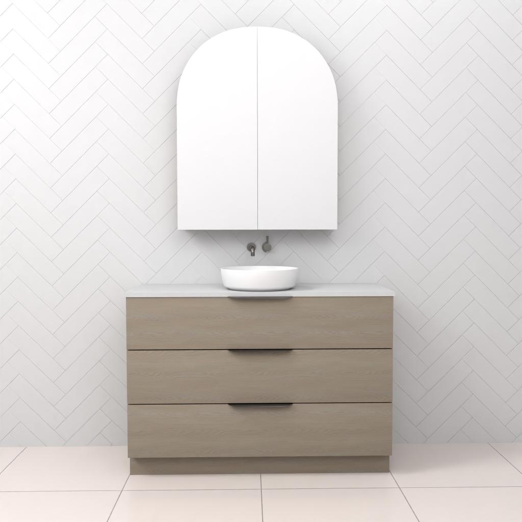 Celeste Trio - 1200mm Smoked Ash Freestanding Vanity