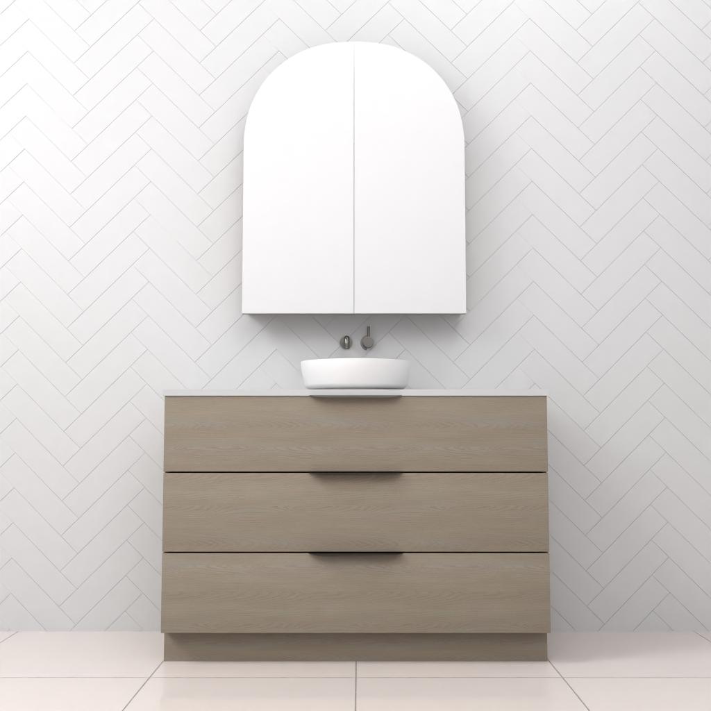 Celeste Trio - 1200mm Smoked Ash Freestanding Vanity
