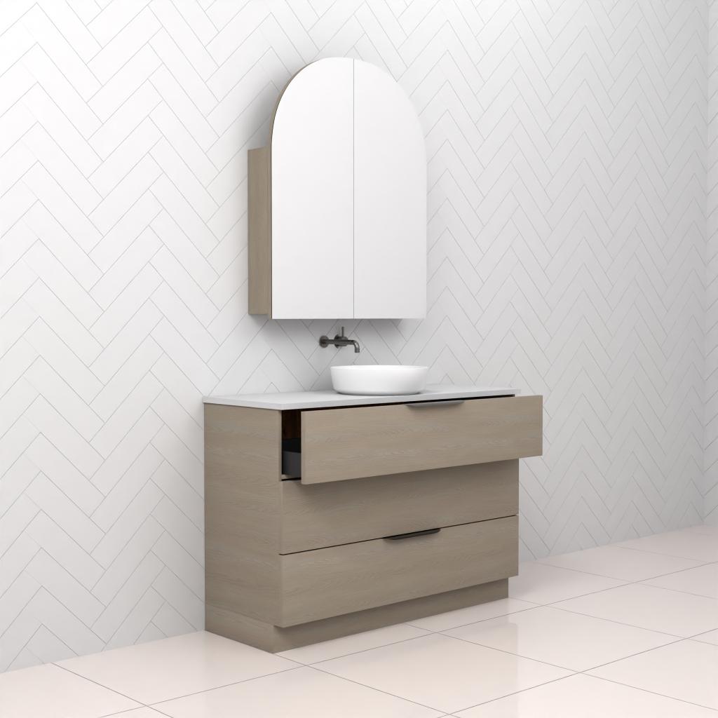 Celeste Trio - 1200mm Smoked Ash Freestanding Vanity
