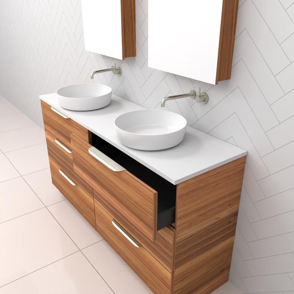 Celeste Trio - 1500mm Blackbutt Freestanding Vanity