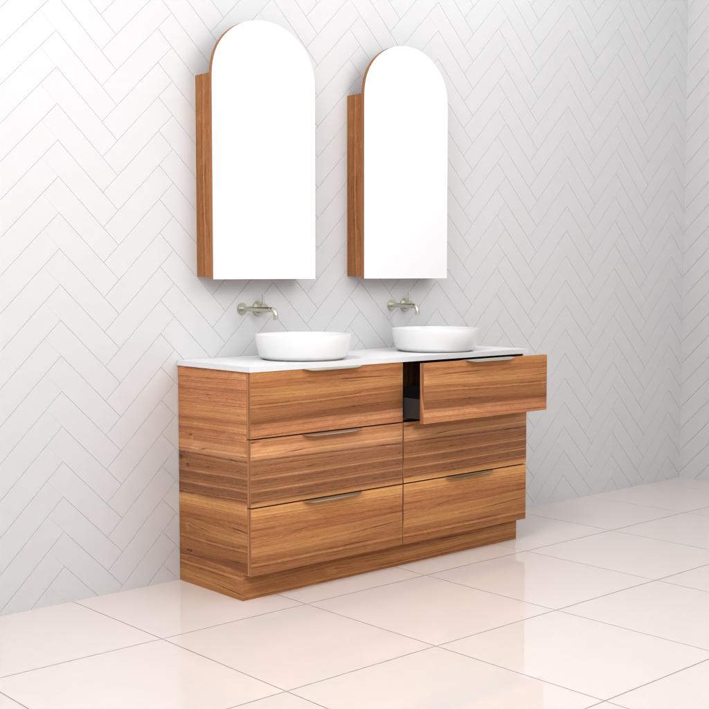 Celeste Trio - 1500mm Blackbutt Freestanding Vanity