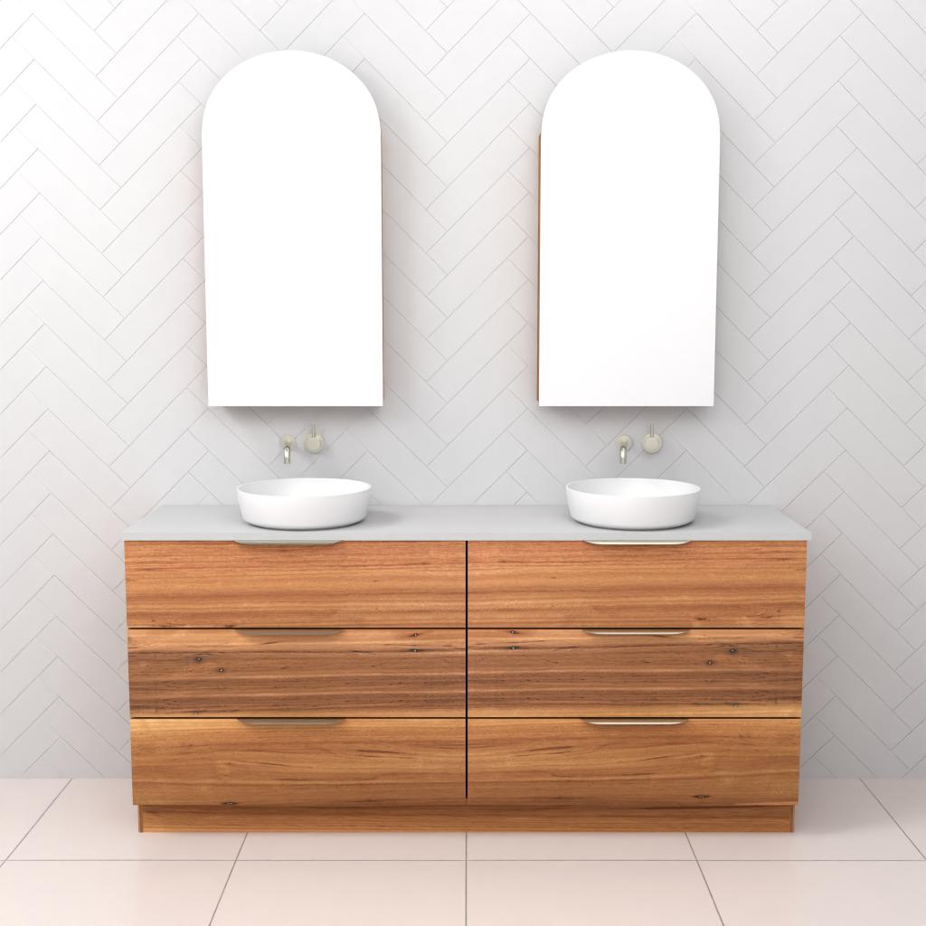 Celeste Trio - 1800mm Blackbutt Freestanding Vanity