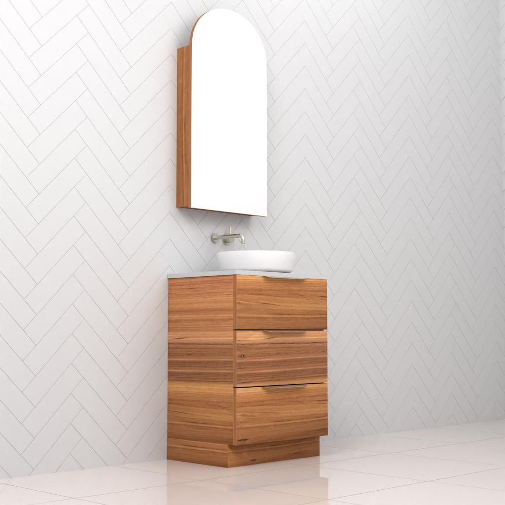 Celeste Trio - 600mm Blackbutt Freestanding Vanity